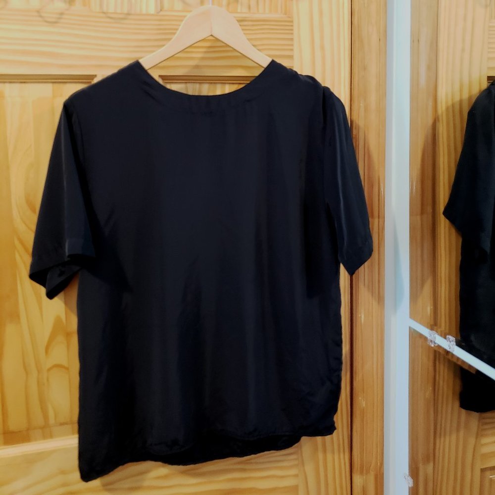 Black Satin Blouse